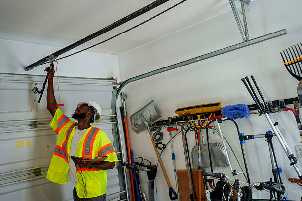 Professional Garage Door Installation technician working in Hawaiian Gardens, CA